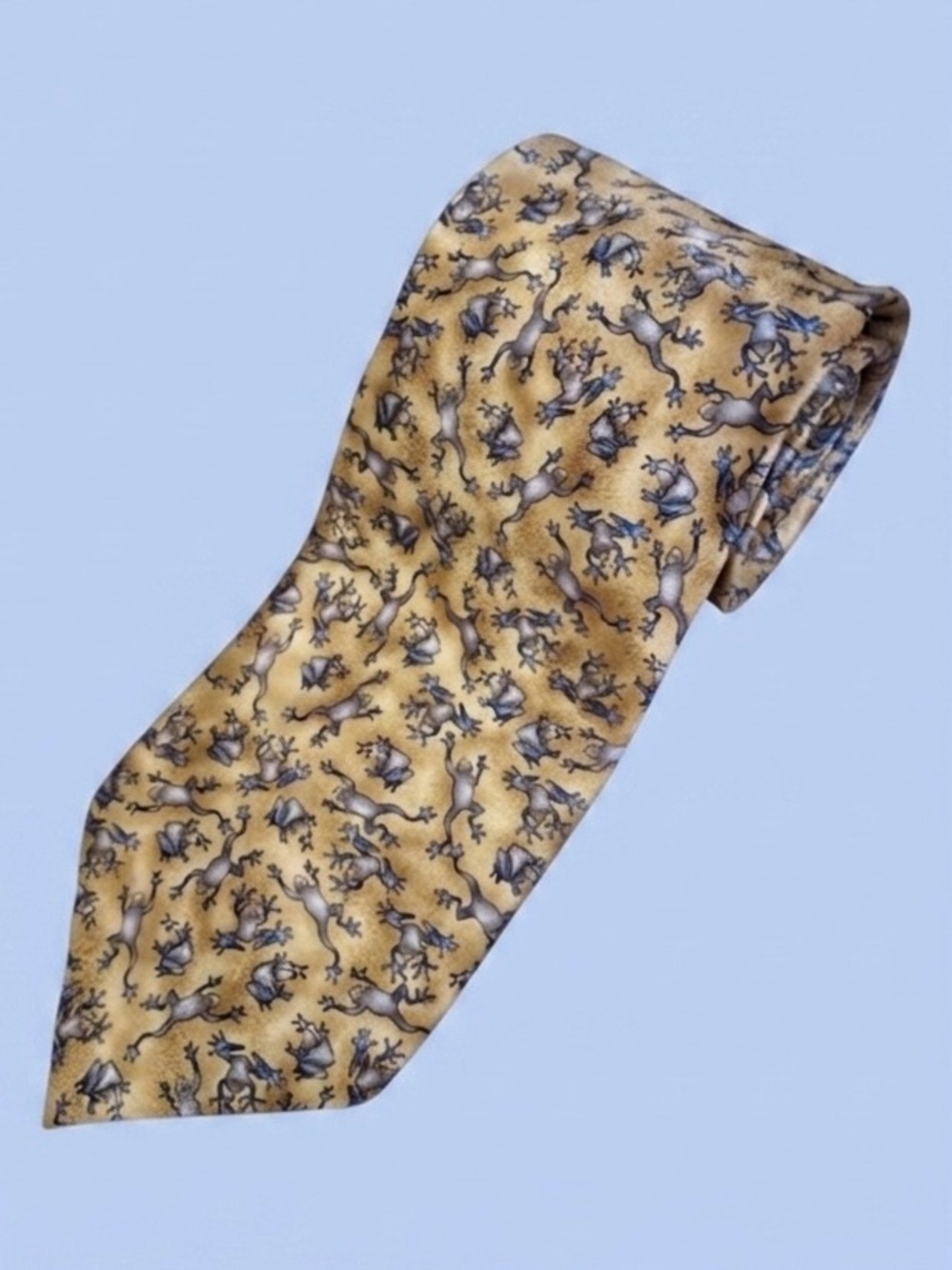 The Nature Conservancy 100% Silk Eclectic Grandpa Academic Maximalist Frog Tie
